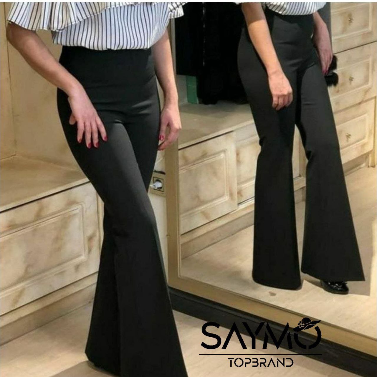 شلوار بوتکات (دمپا گشاد)  دوخت مزونی