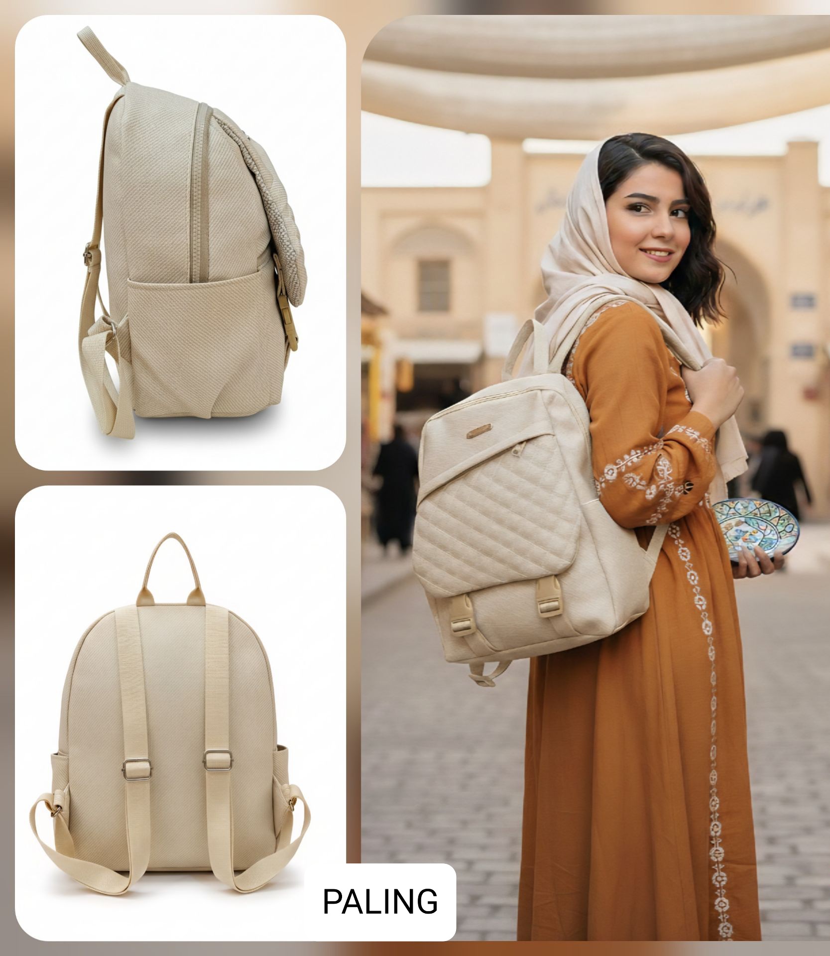 کوله پشتی زنانه گلدوزی کد R1_1005