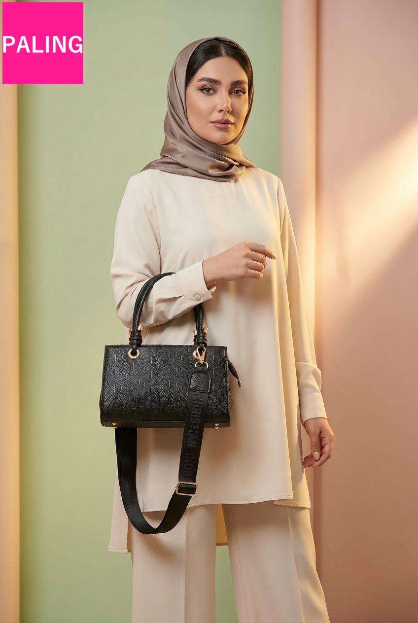 کیف زنانه مجلسی مشکی طرحدار کد R1_1227