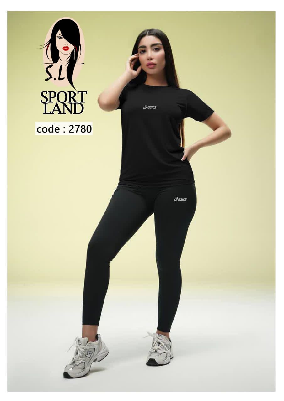 ست اسپرت زنانه asics تیشرت شلوار کد P1_2780