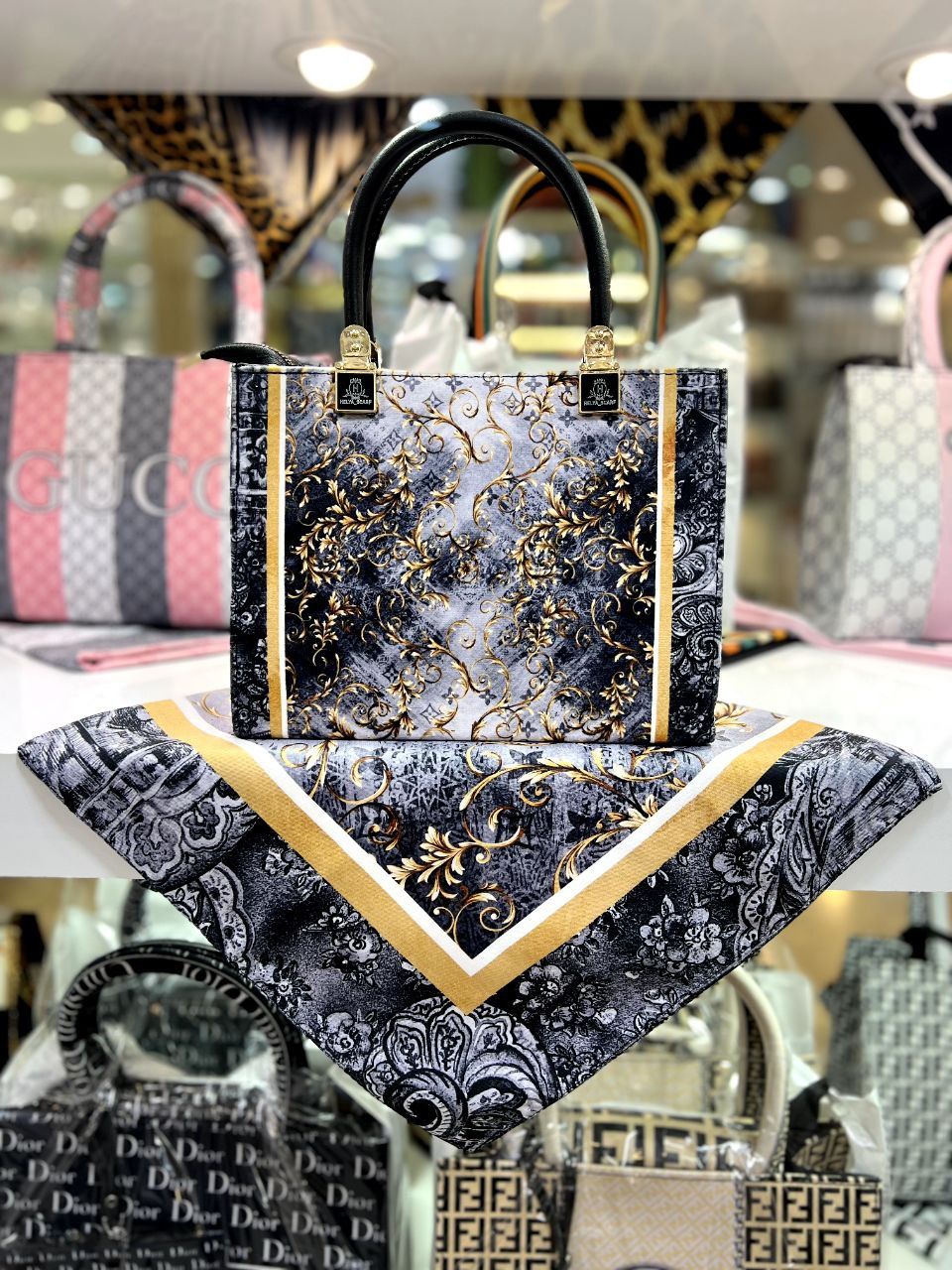 ست زنانه شال و کیف طرح ۵ کد C1_309