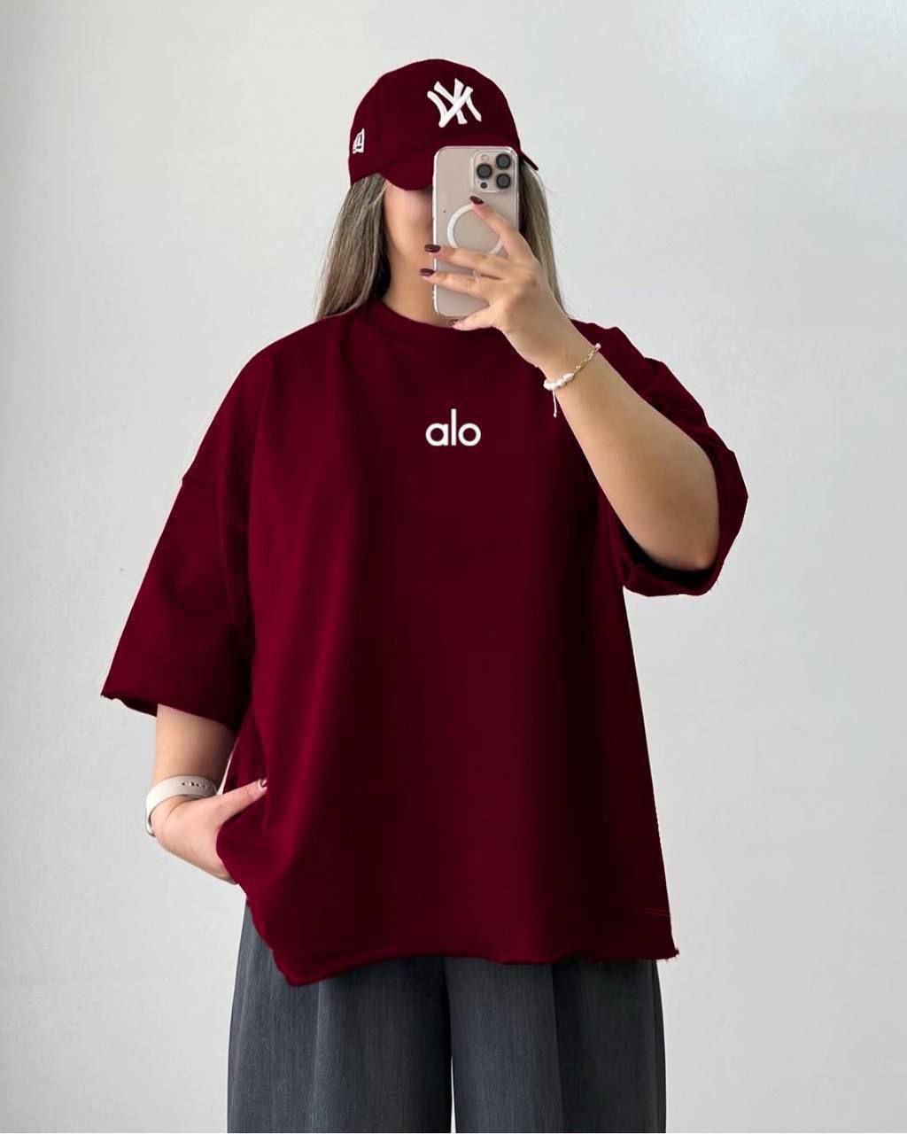 تیشرت زنانه باکسی چاپیalo کد B3_00۲