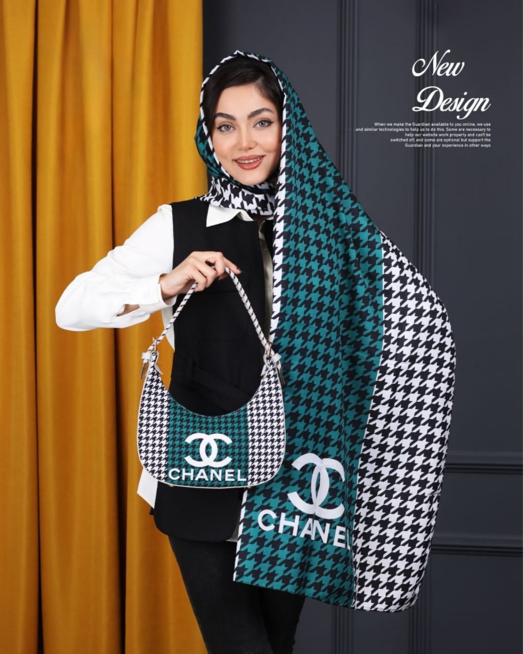 ست زنانه شال و کیف طرح chanel کد C1_308