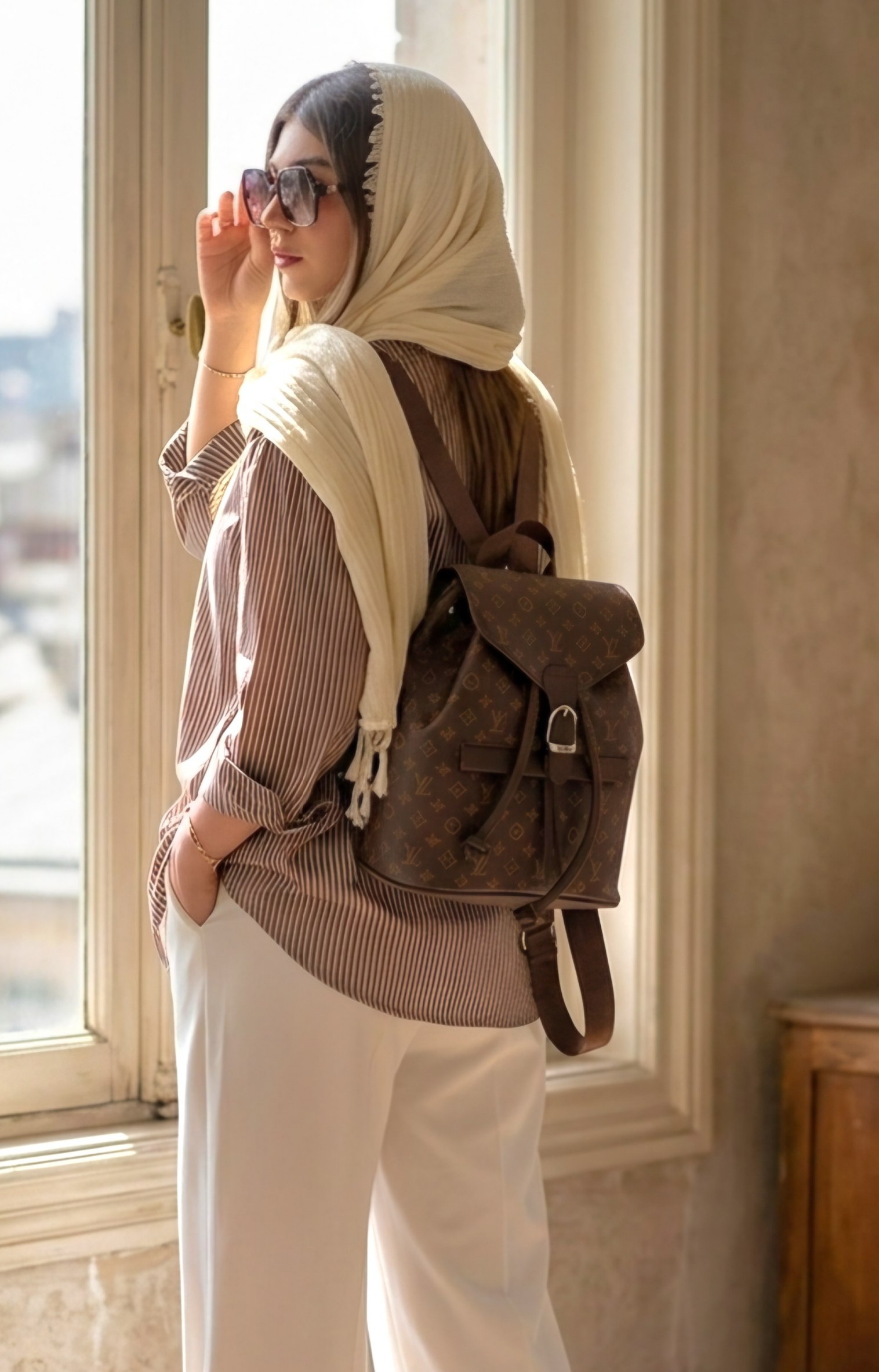 کوله پشتی اسپرت زنانه مارکدار چرم کد R1_1279