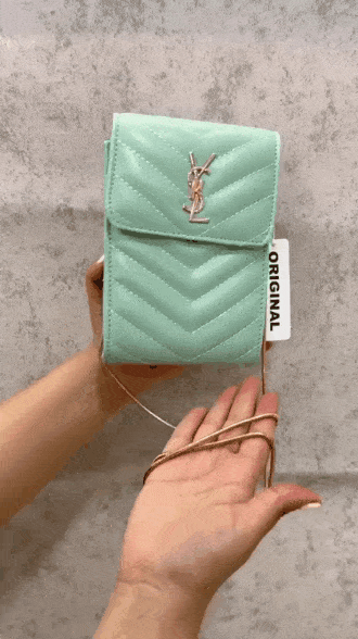 جا موبایلی YSL گلدوزی چرم گلدوزی کد S2_۰۱۰۱۵۰