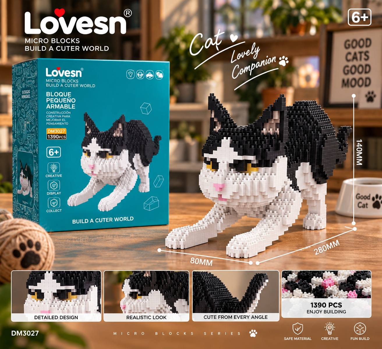 لگو گربه سه بعدی میکرو کد K2_3014